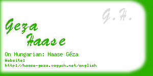 geza haase business card