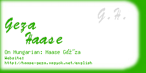 geza haase business card